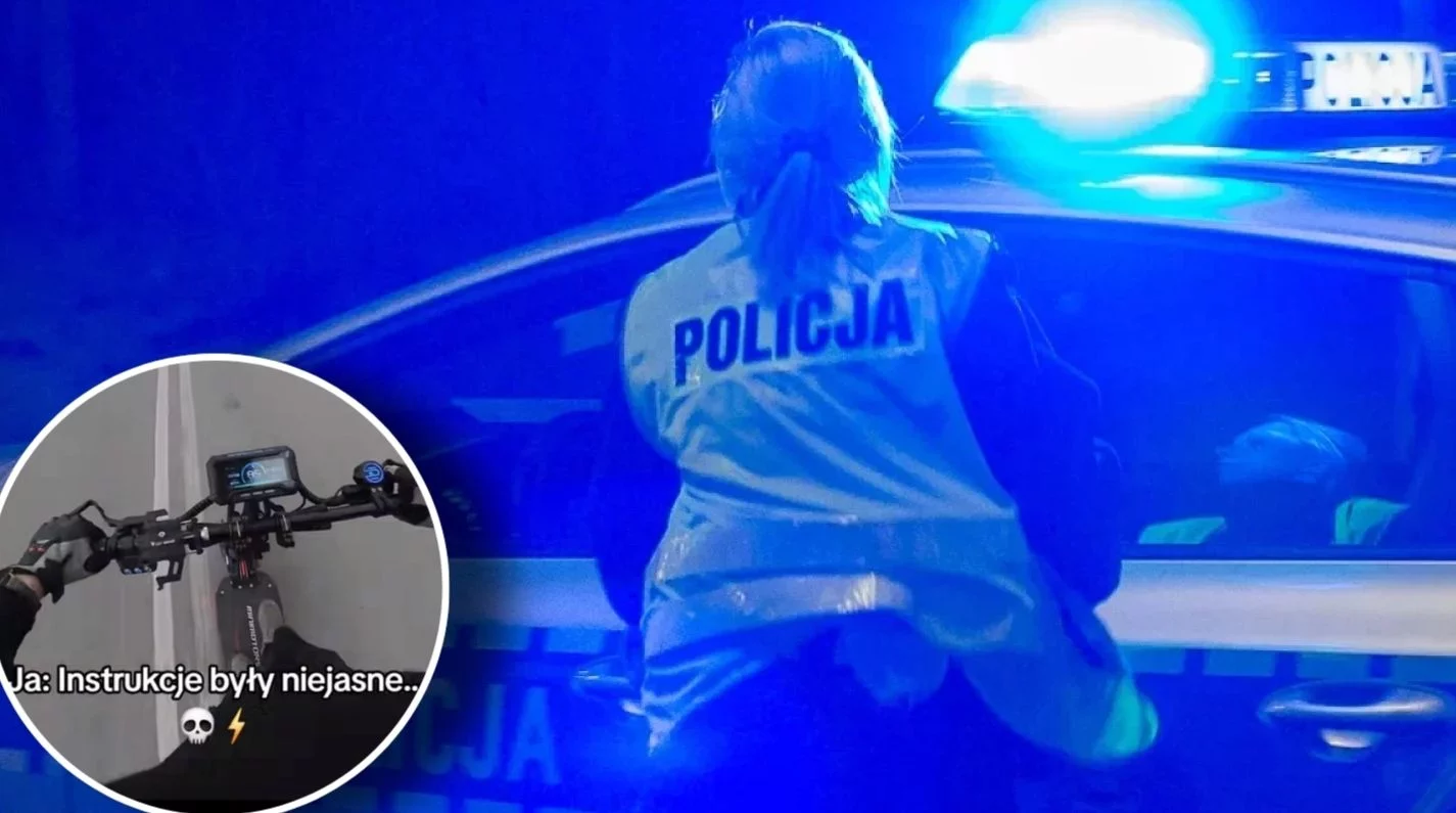 Ponad 100 km/h na hulajnodze i bezczelny przejazd obok policji. Szokujące filmy z Piotrkowa obiegły internet