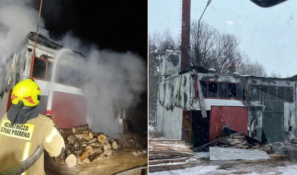 Pożar budynku w powiecie piotrkowskim. Straty wyniosą ponad 200 tysięcy
