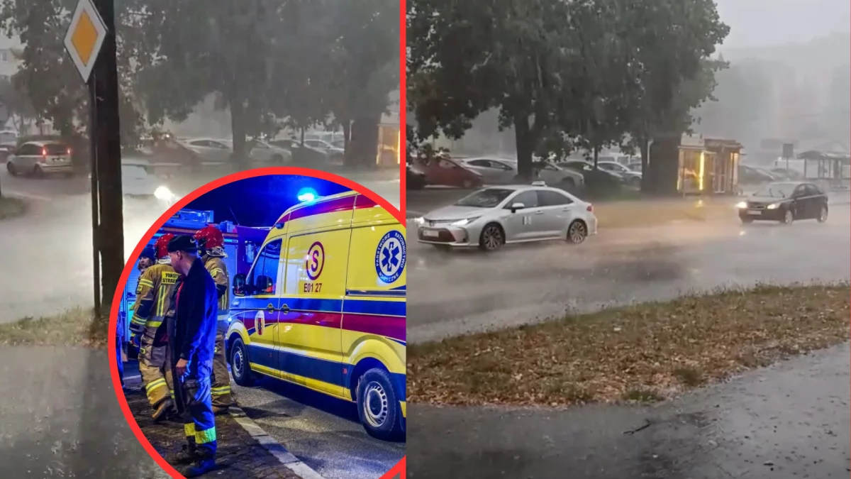 Kierowca stracił widoczność podczas ulewy? Seniorka potrącona na przejściu w Piotrkowie