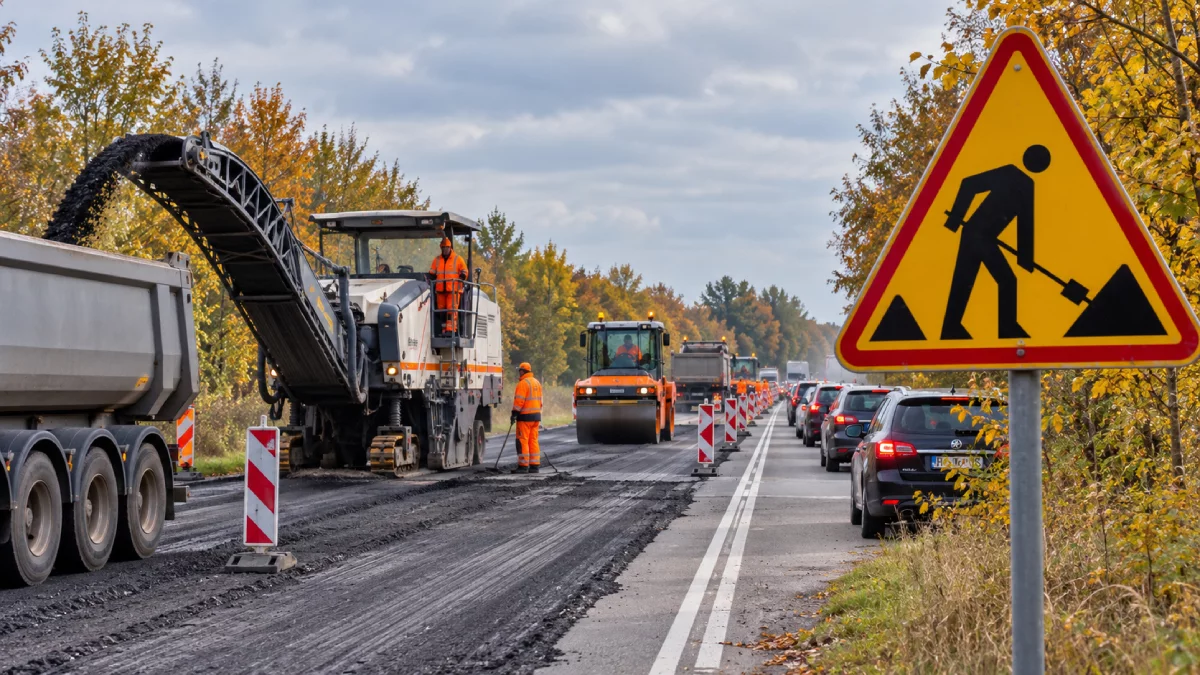 Rusza remont DK71 w powiecie piotrkowskim. Kierowców czekają utrudnienia i ruch wahadłowy