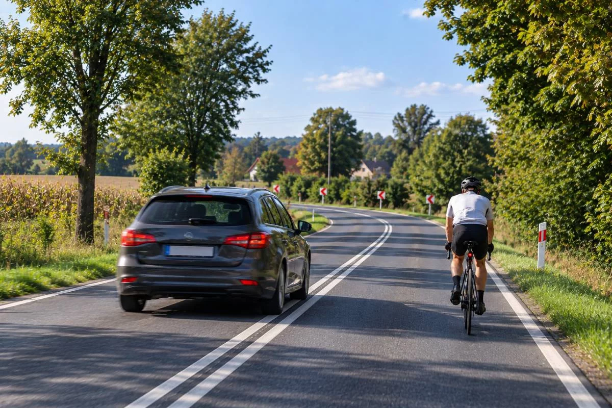 Podwójna ciągła i wyprzedzanie wolnego rowerzysty. Przepisy mówią jasno, kiedy można