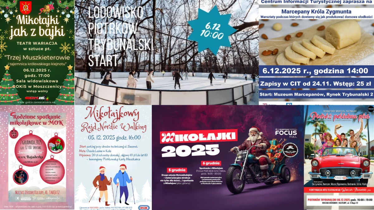 Weekend w Piotrkowie pełen atrakcji. Mikołaj, zabawy, sportowa rywalizacja, warsztaty...