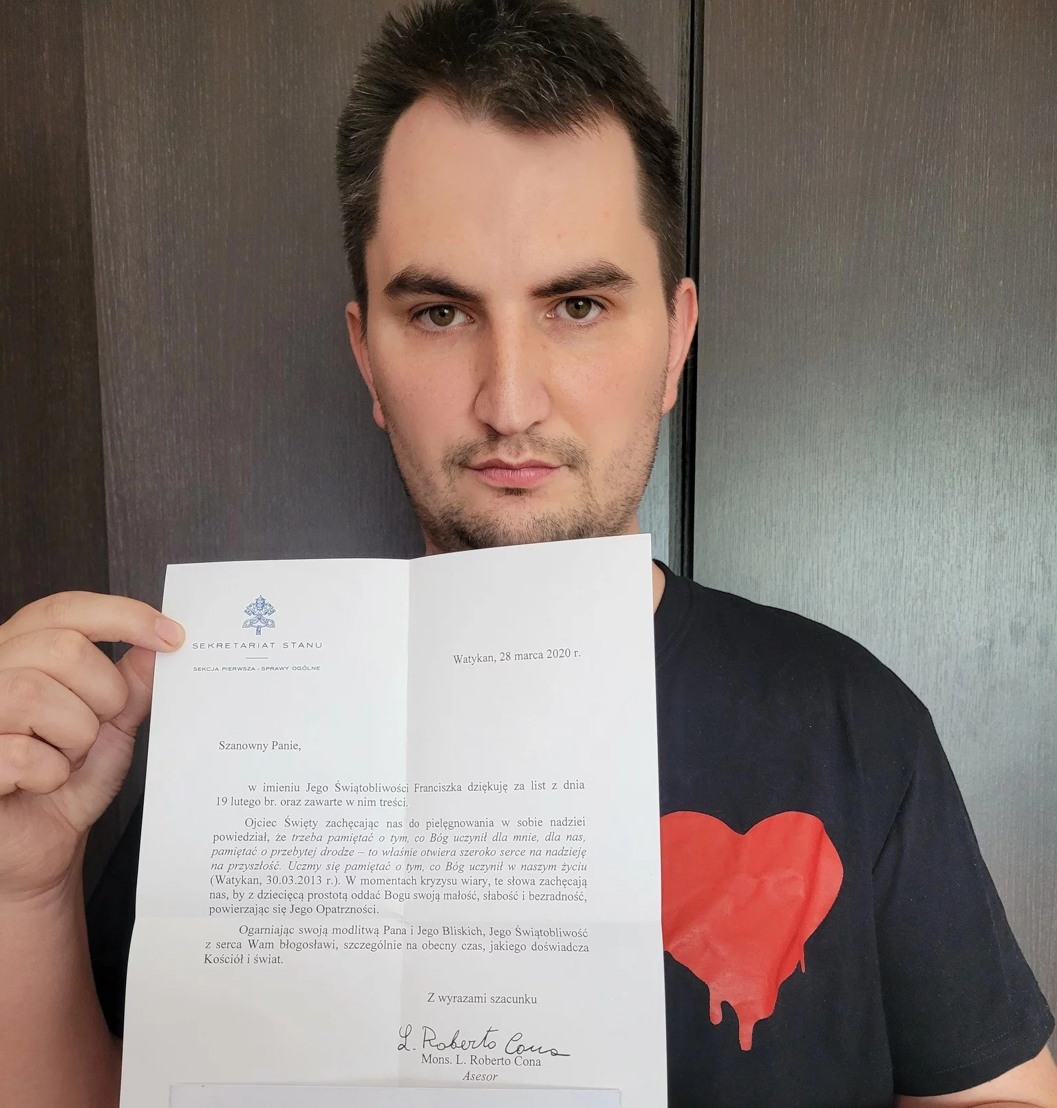 Łodzianin dostał list od... papieża Franciszka. "Poczułem się zauważony"