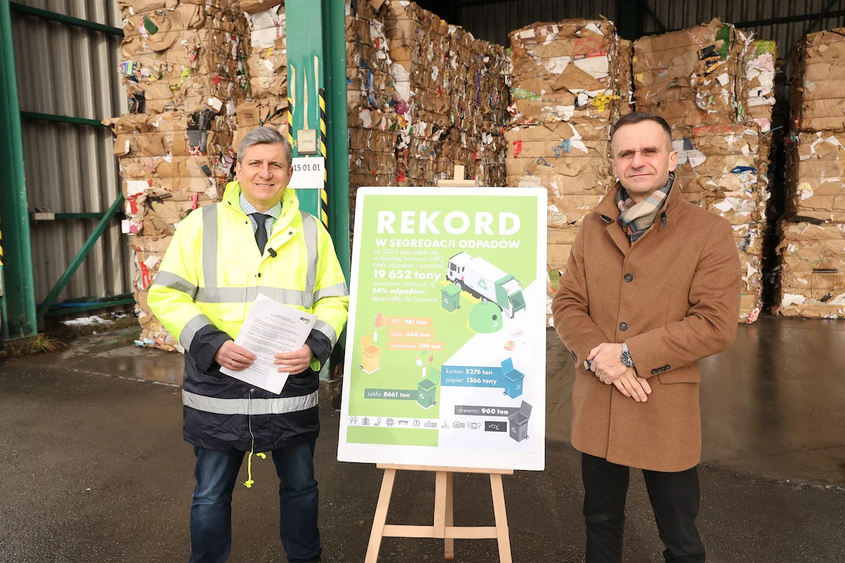 Blisko 20 tysięcy ton surowców wtórnych z łódzkiej sortowni. Ponad połowa odpadów przekazana do recyklingu
