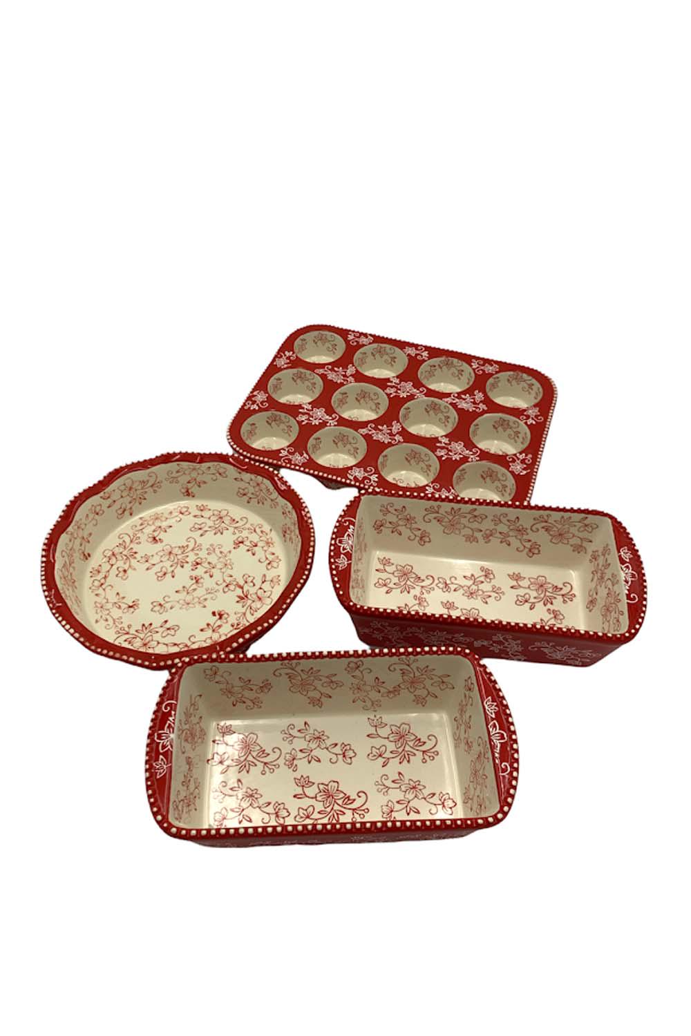Temp-tations Floral Lace Fluted Tube Pan w/Serving Tray 