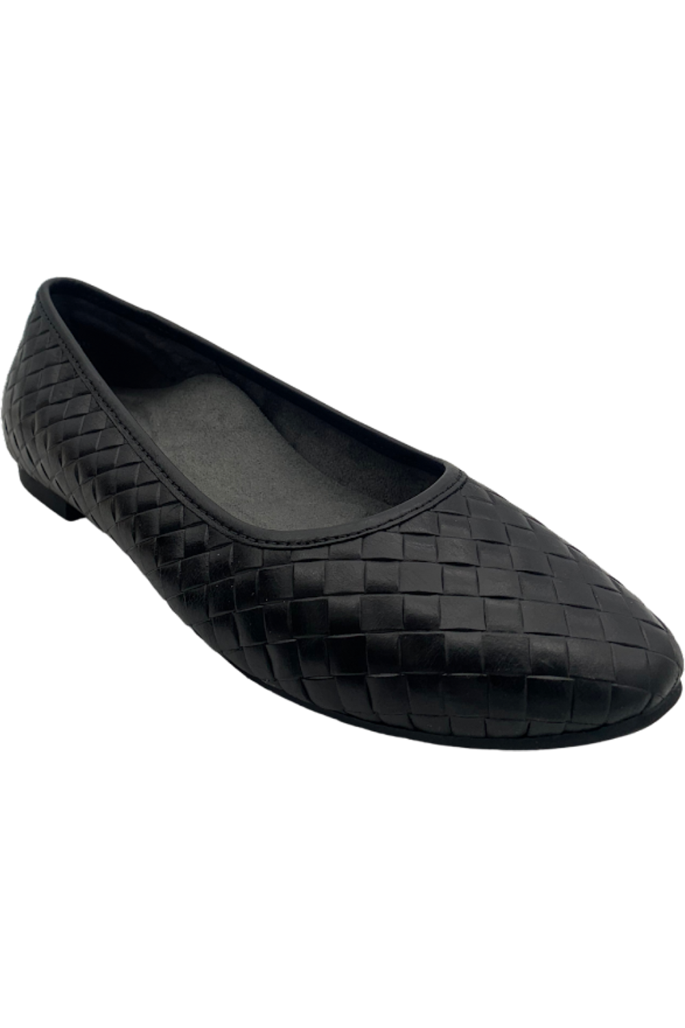 Aetrex Lyla Woven Leather Ballet Flats Black Jender