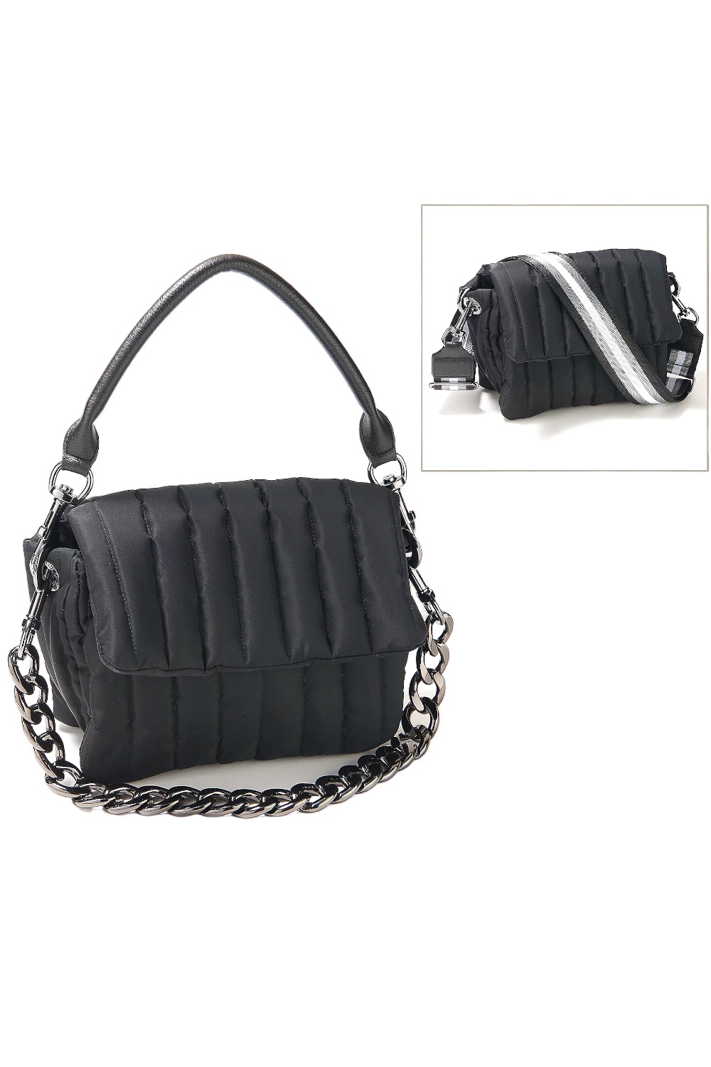 Think Royln Sidekick Crossbody Bag in Black