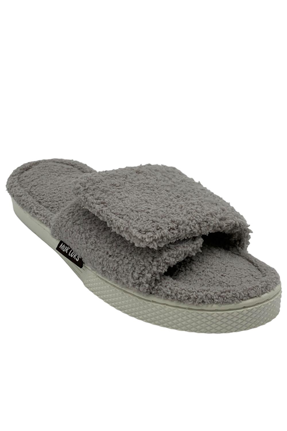 MUK LUKS Toweling Terry Classic Slide Slippers Gray | Jender