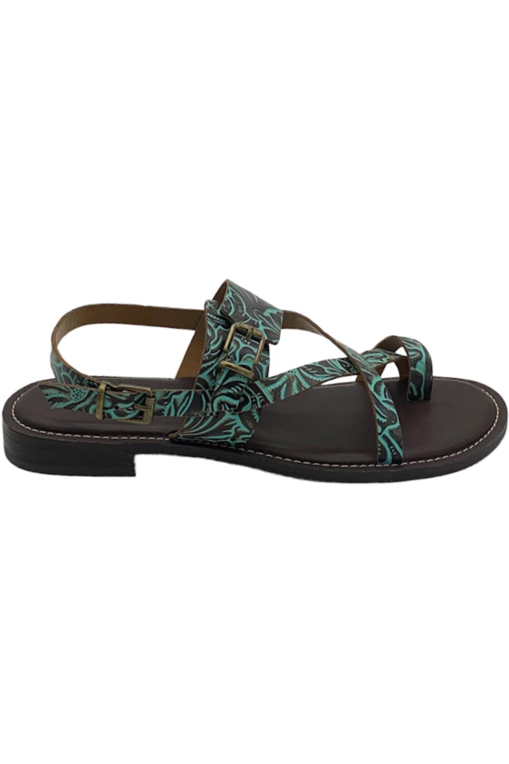 Patricia Nash Leather Sandals Fidella Turquoise | Jender