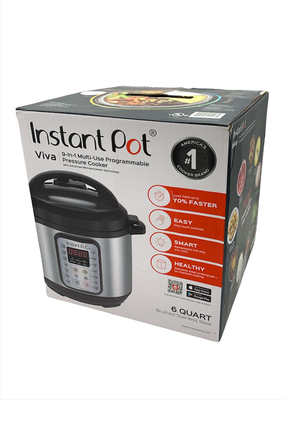 Instant Pot Viva Black Stainless 6-Quart 9-in-1 Multi-Use Pressure Cooker