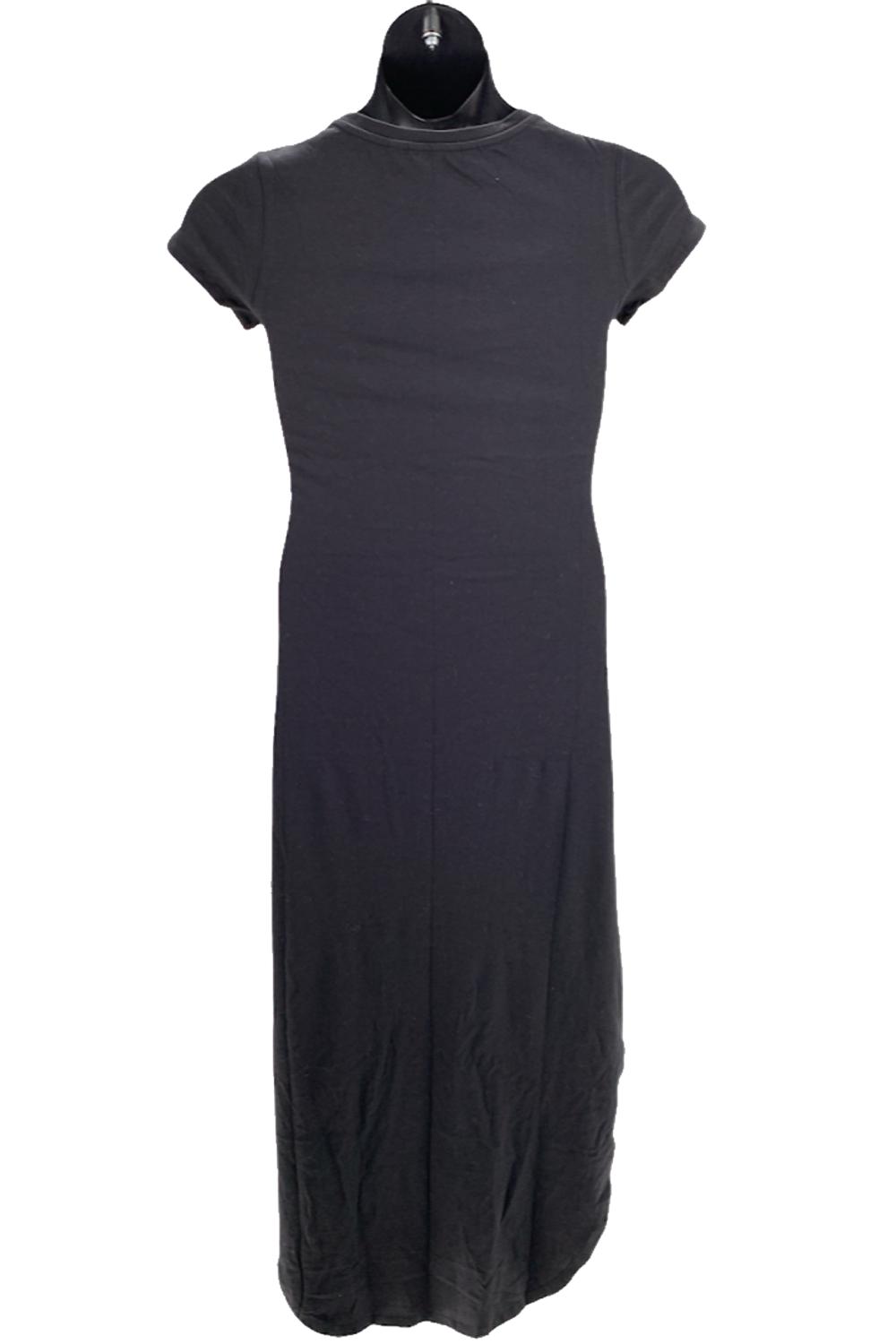 G.I.L.I. Solid Maxi T-Shirt Dress Noir Black