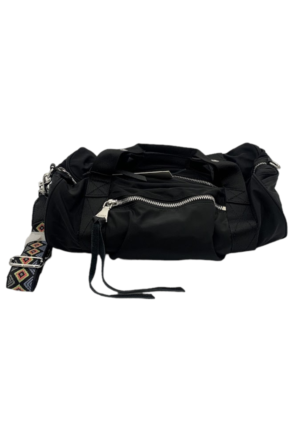 Aimee Kestenberg Nylon Medium Duffle Bag with Leather Trim Black