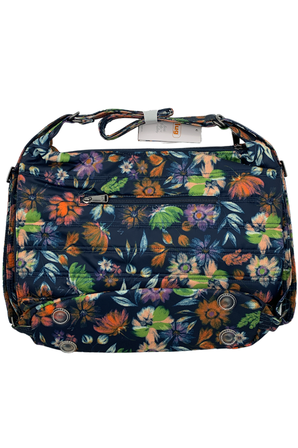 Lug Medium Convertible RFID Hobo Zipliner Bloom Navy | Jender