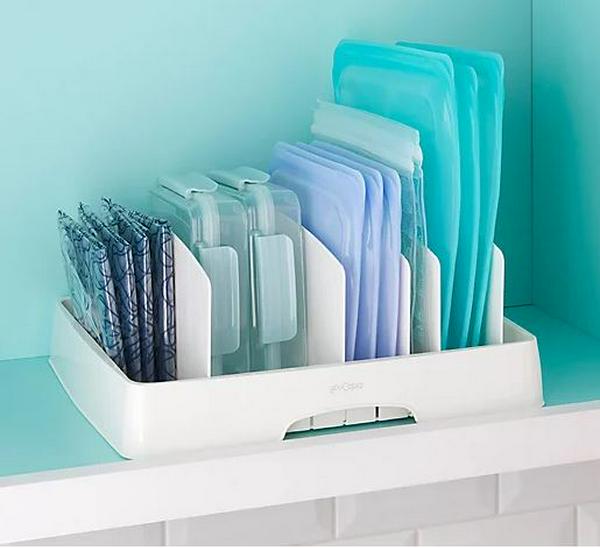 YouCopia 2Piece Container Lid Organizer Set w/ Dividers White Jender