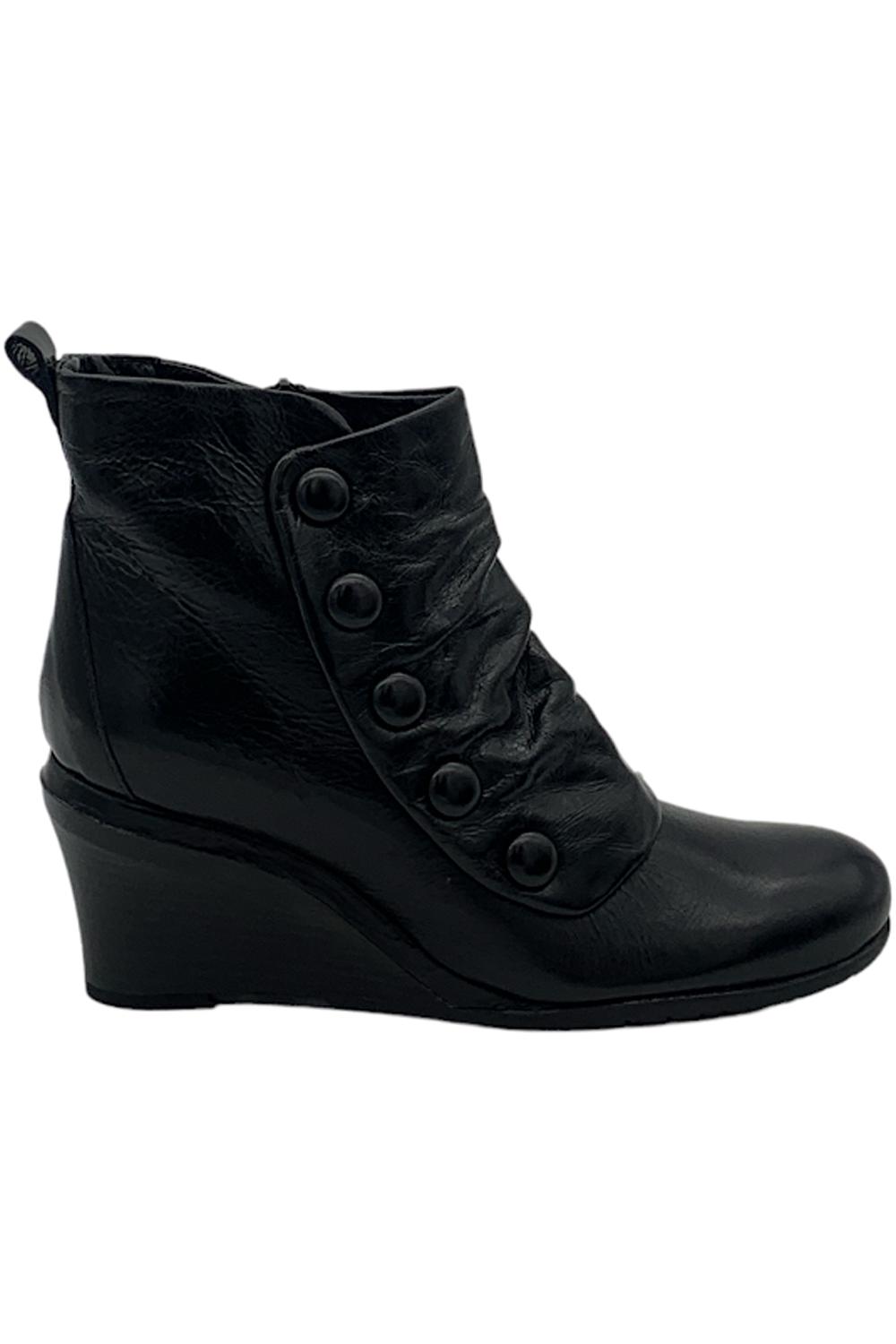 Miz Mooz Leather Button Ankle Boots Nimah Black | Jender