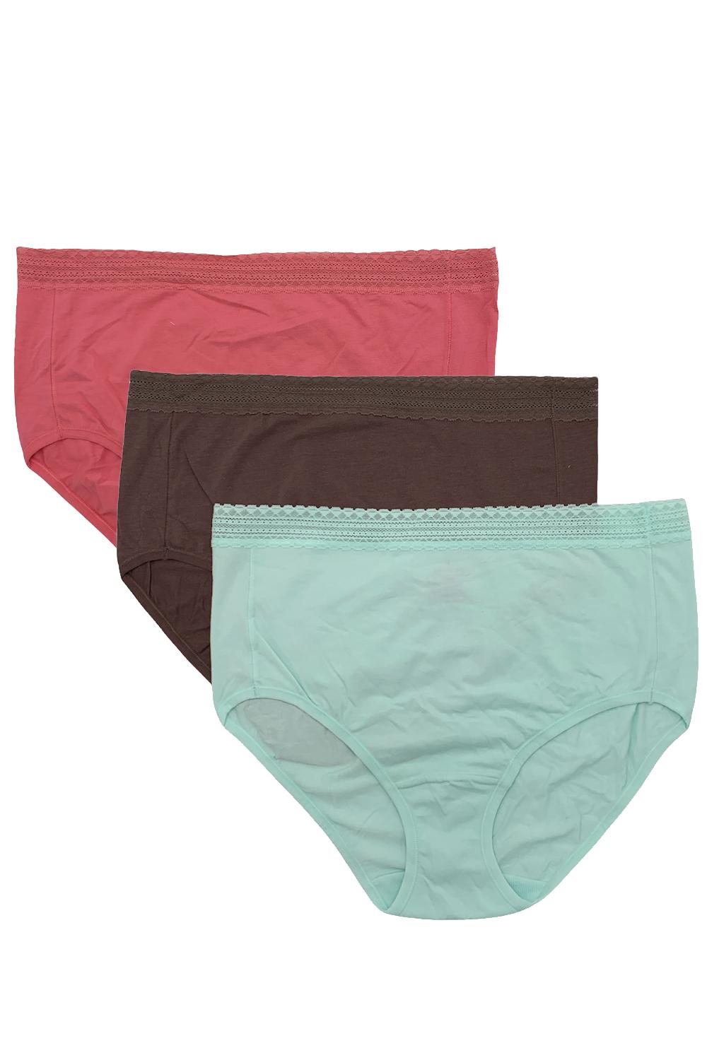 Breezies Set of 3 Lace Effects Seamless Hi-Cut Panties