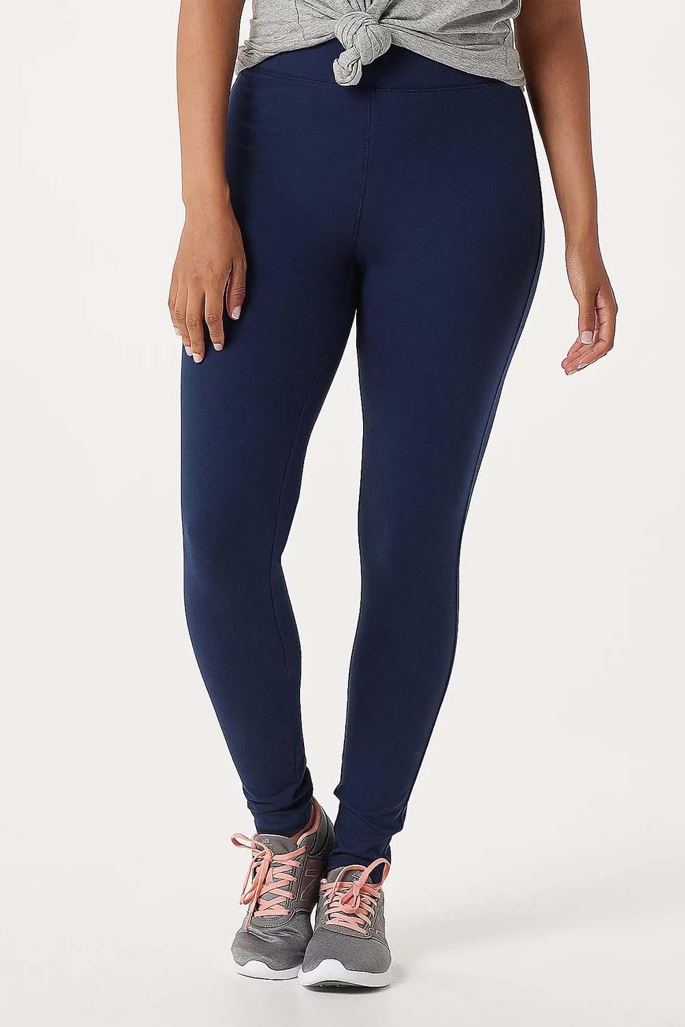 Denim & Co. Active Petite Duo Stretch Pull-On Legging-Navy-Petite XS  A399757