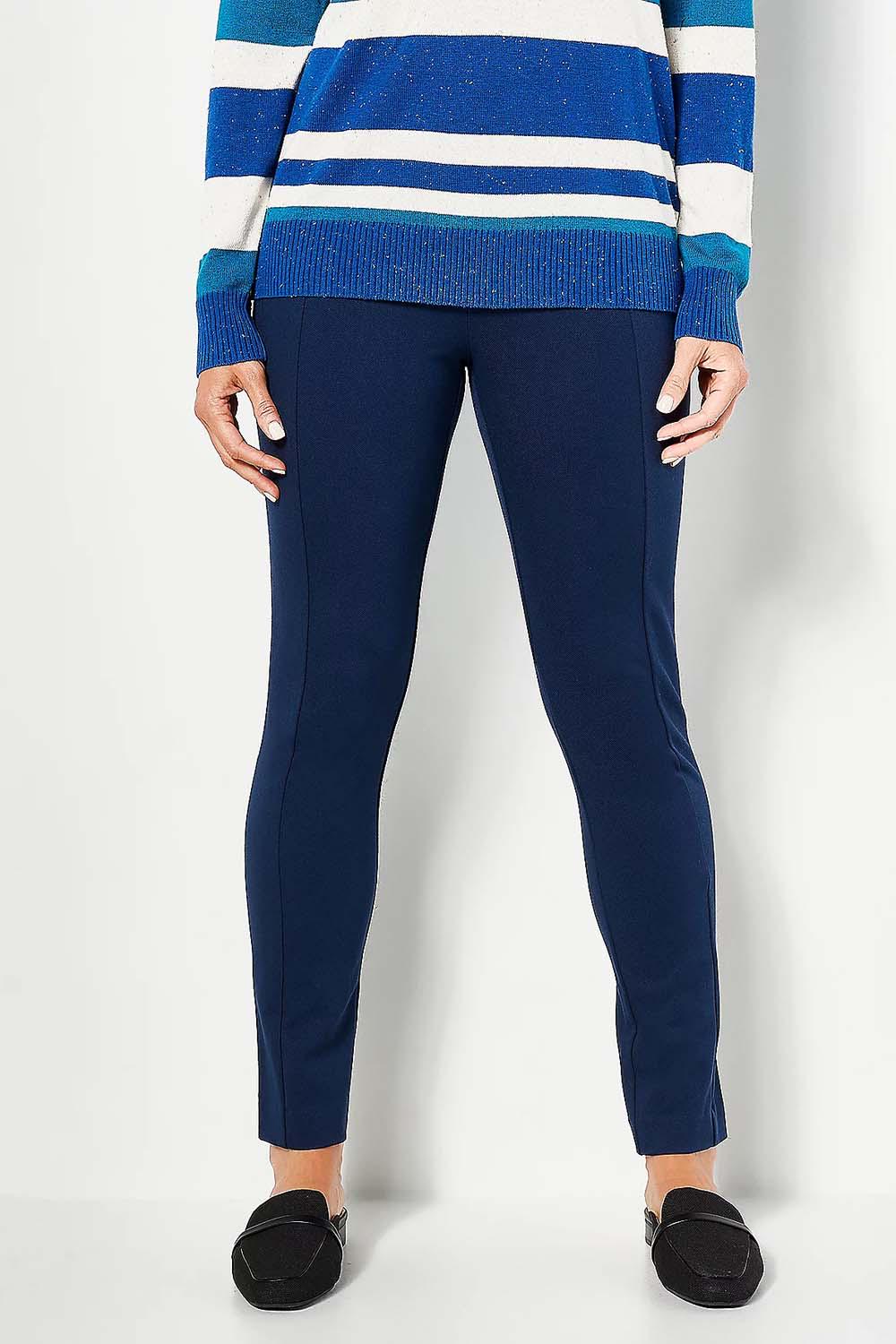 J Jason Wu Regular Ankle Length Knit City Pant Marine Blue