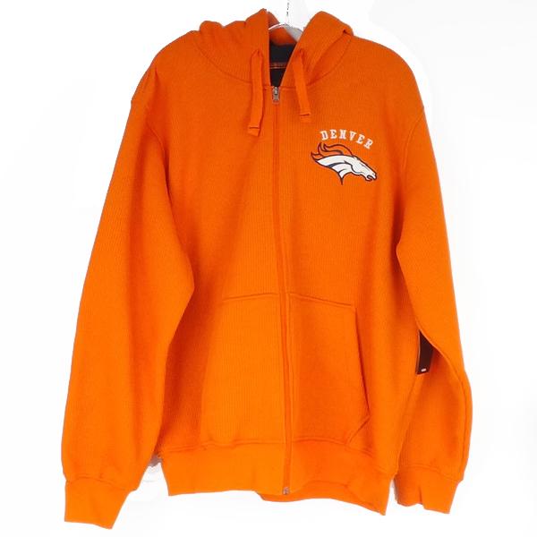 NFL Team Color Poly Knit with Sherpa Lining Zip Up Hoodie Broncos