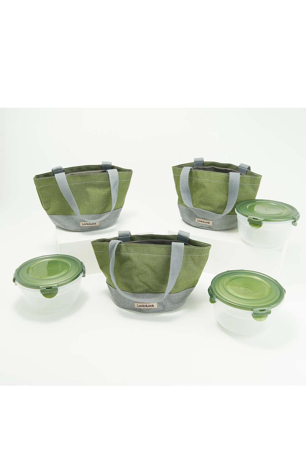 As Is LocknLock Set of (4) 5-Cup Bowls w/ Holiday Bags 