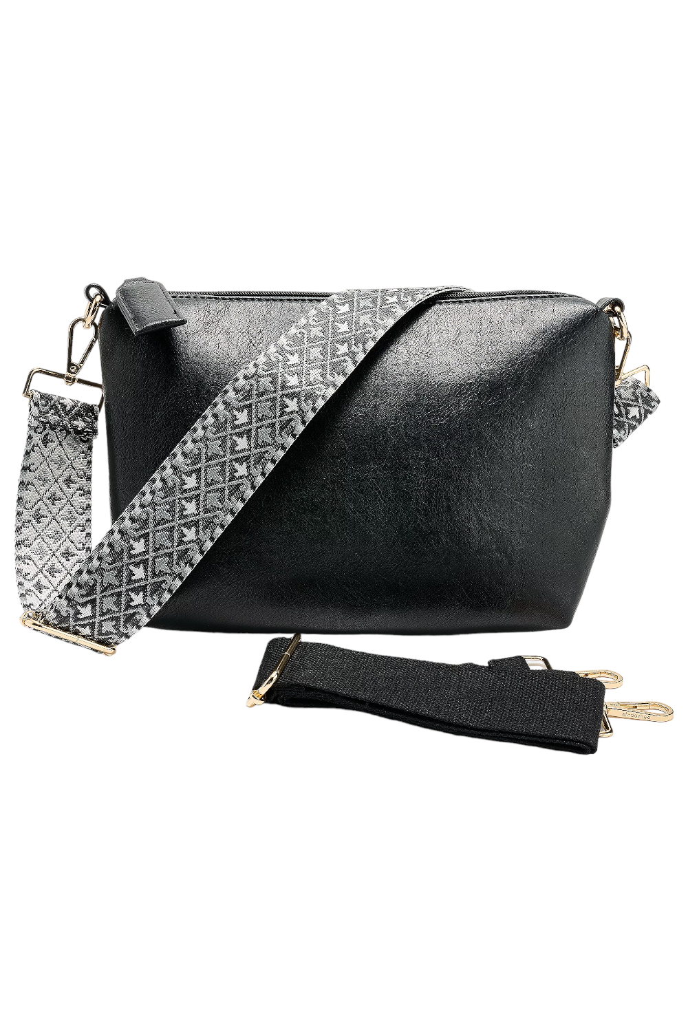 Ahdorned Faux Leather Pouch Crossbody