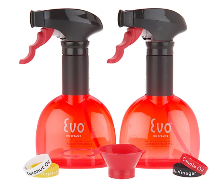 Evo 8oz NonAerosol Oil Sprayers with Funnel Set of 2 Jender