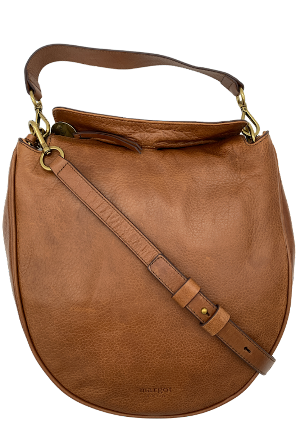 Margot New York Convertible Leather Hobo Jace Brandy