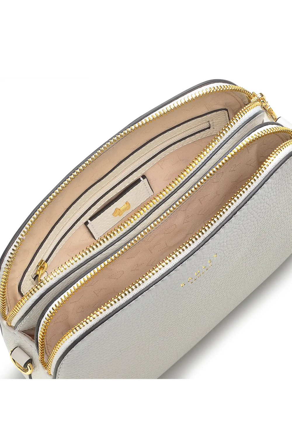 Medium Ziptop Crossbody In Chalk, Dukes Place