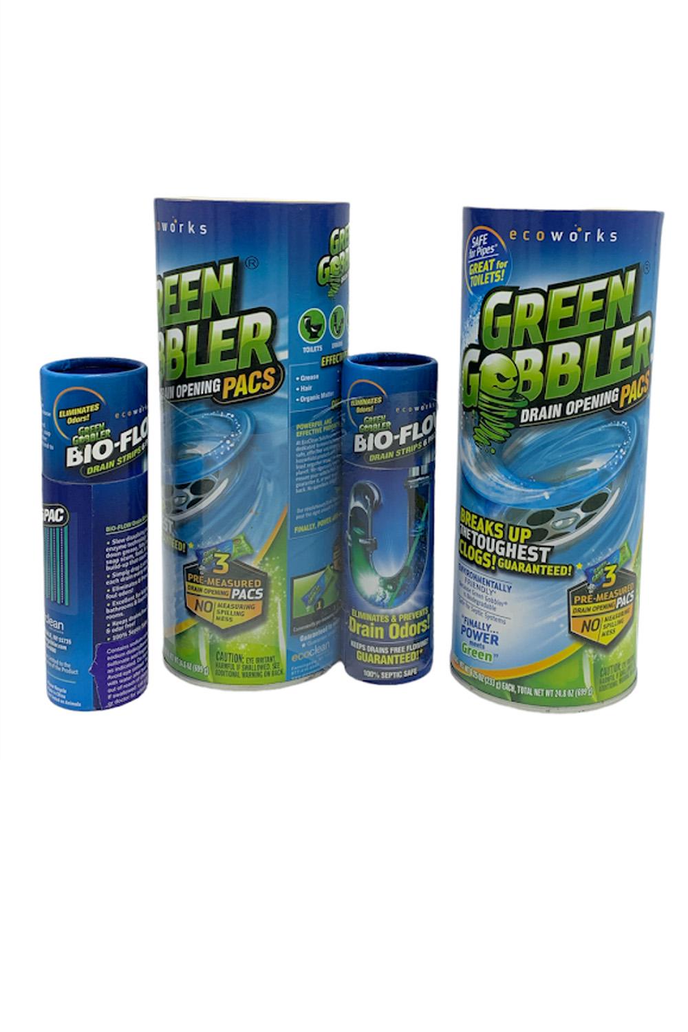 Green Gobbler Set of 6 Drain Cleaner Packets with 12 Drain Sticks 