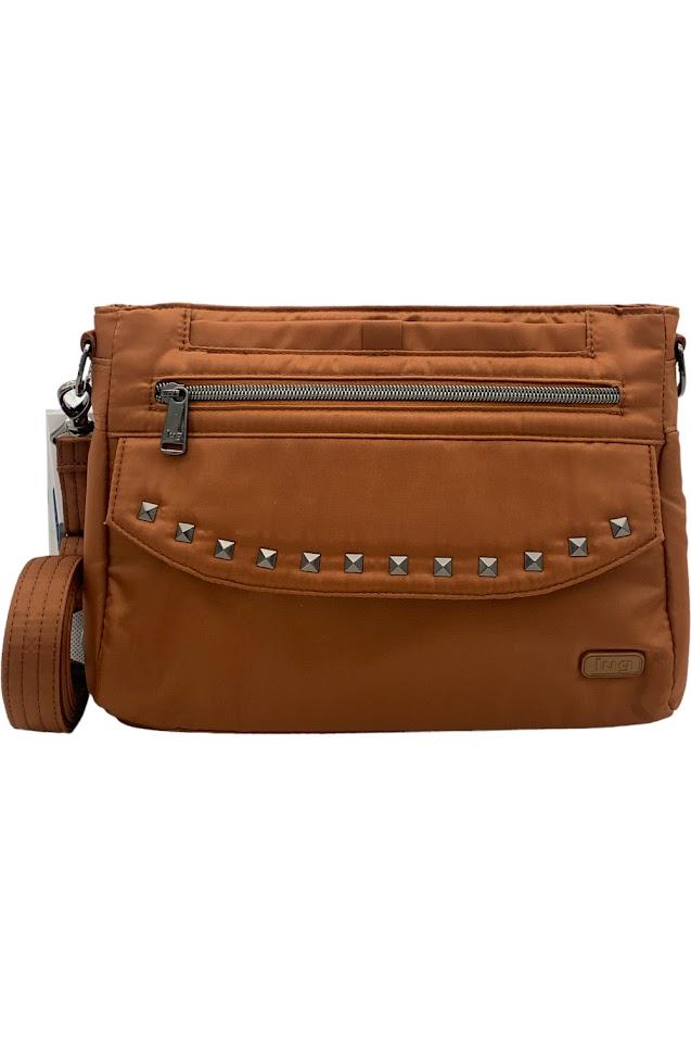 Lug RFID Crossbody with Stud Detail Pacer 2 Copper Brown Jender