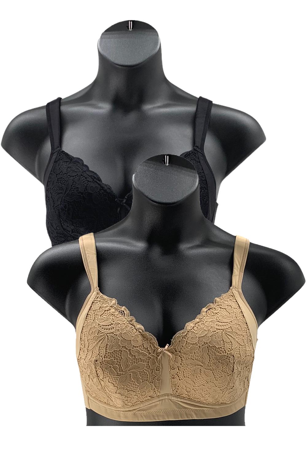 Rhonda Shear 2-pack Molded Cup Bra with Lace Back