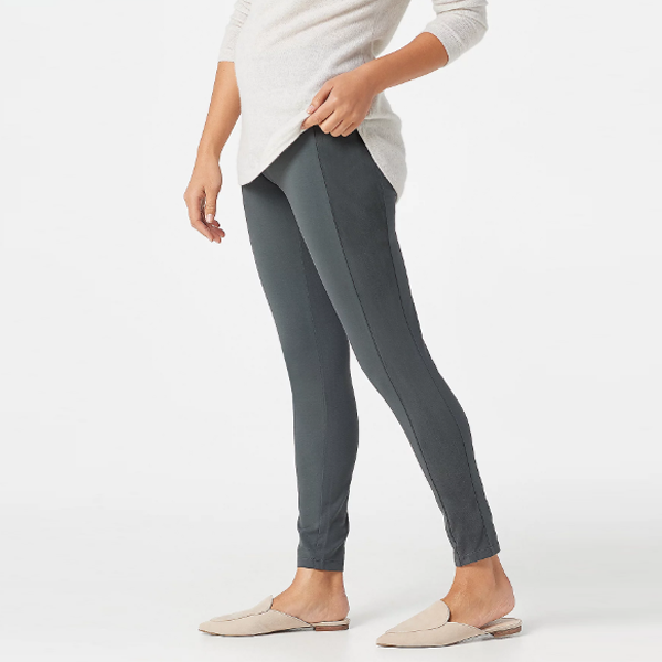 Susan Graver Weekend Premium Stretch Slim Leg Pant Navy