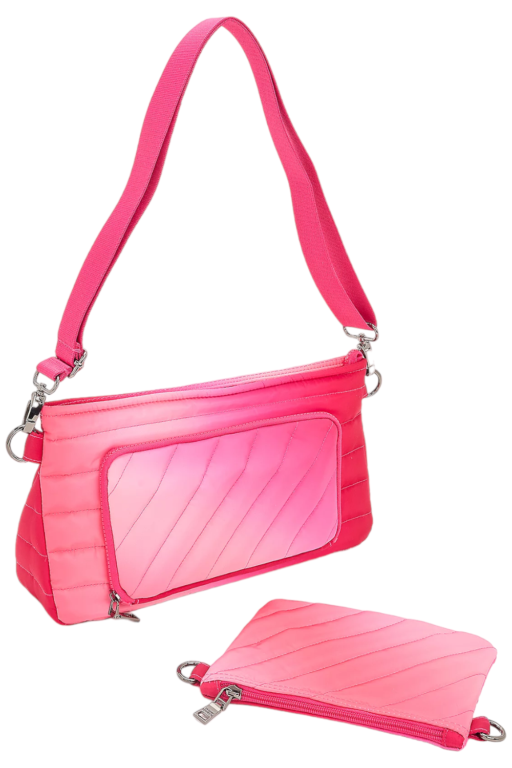 Think Royln Bank Street XL Crossbody and Pouch ,Fuchsia Ombre