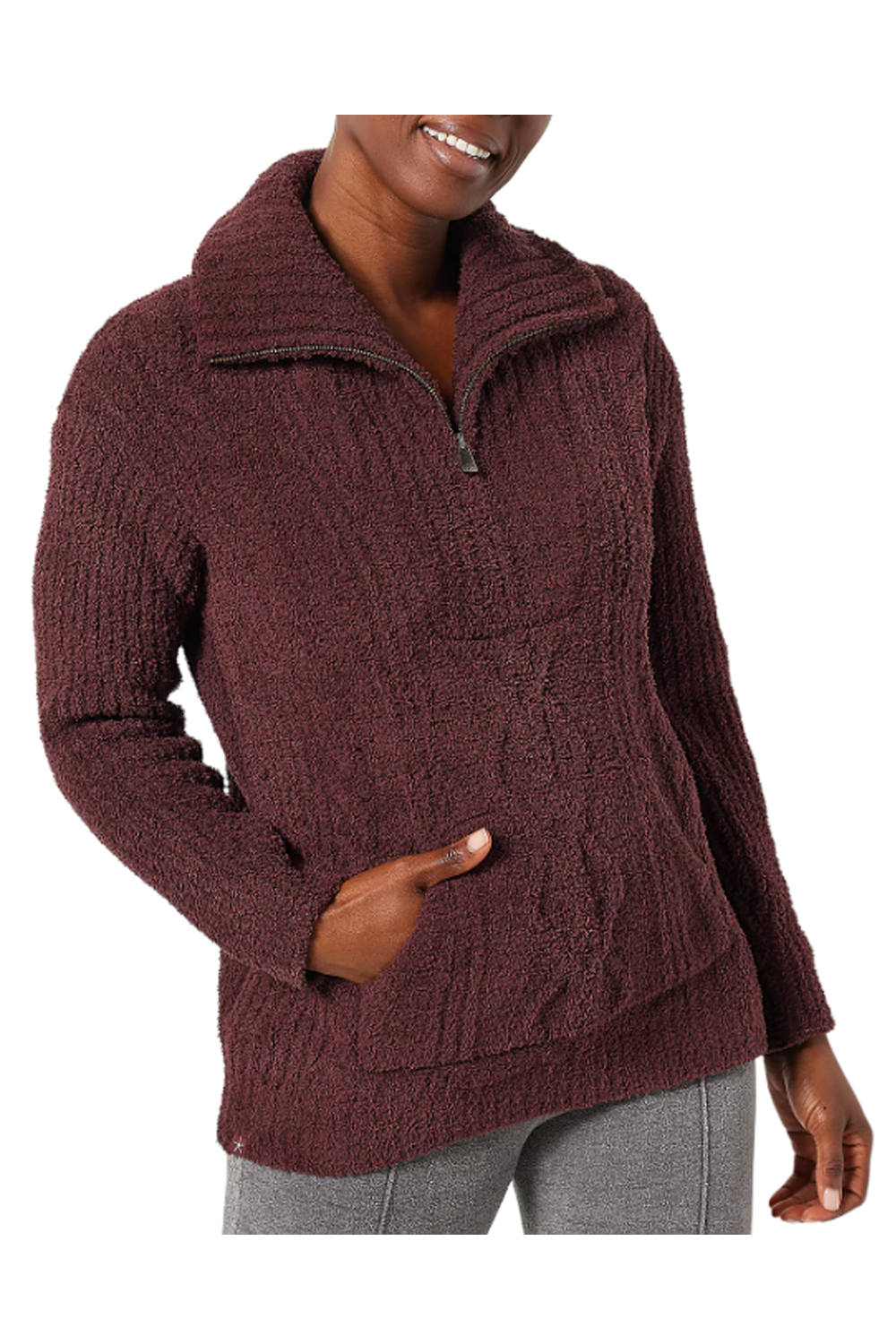 Sport Savvy Jacquard Hooded Sweater w/ Rib Hem and Cuff