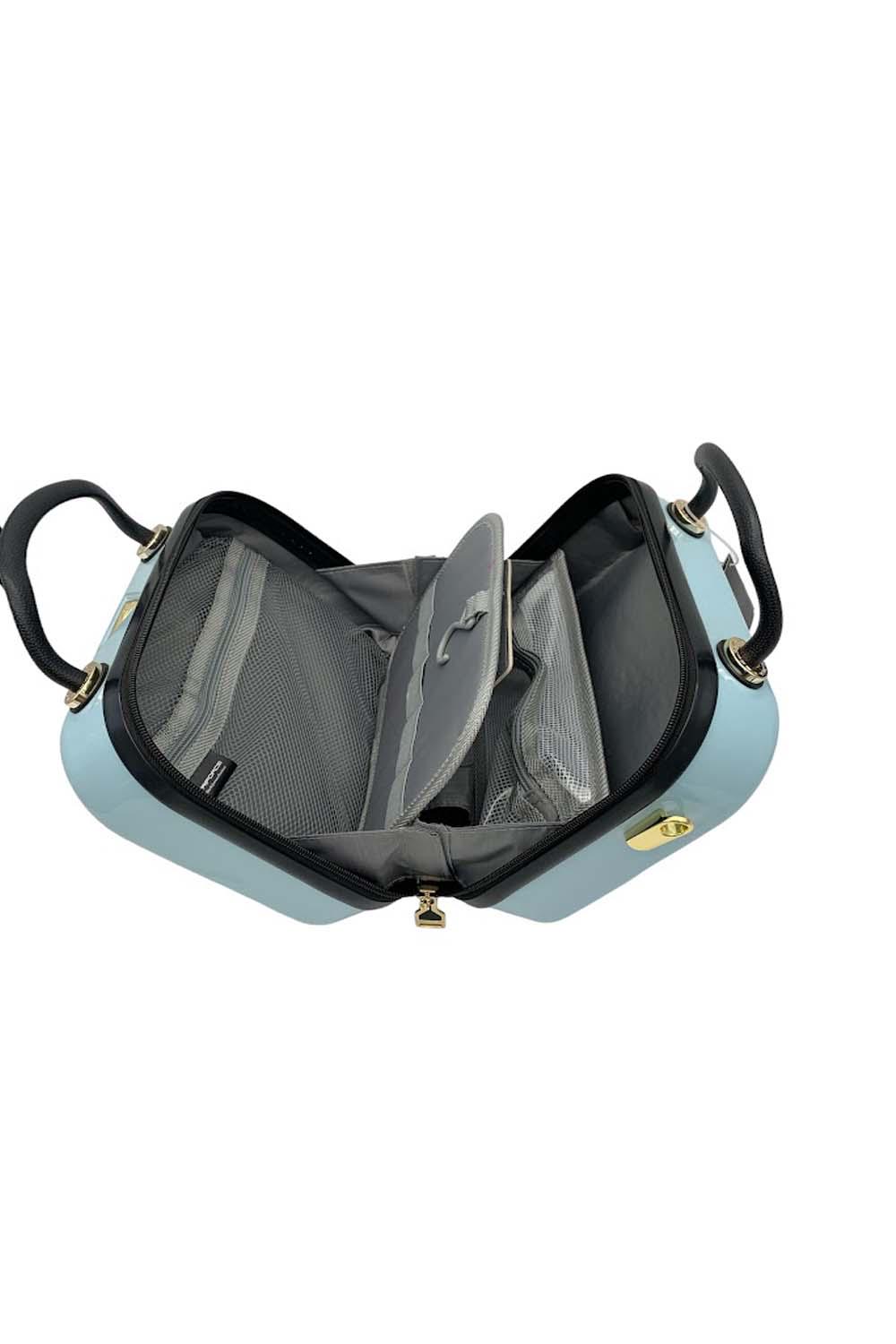 Triforce Hardside Beauty Case w/ Interior Panels Sky Blue Jender