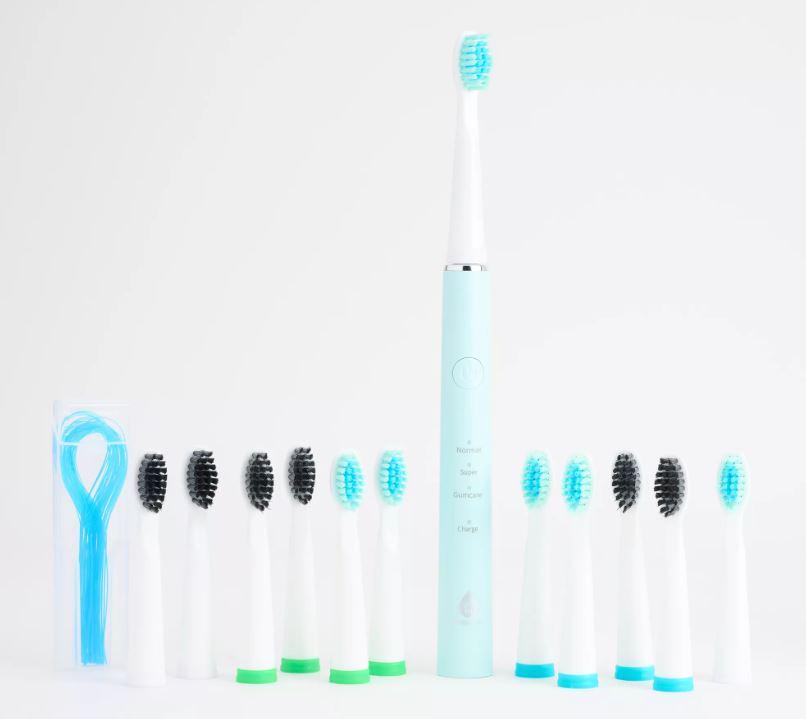 Звуковая перезаряжаемая зубная щетка Pursonic с 12 насадками и 50 зубными нитями