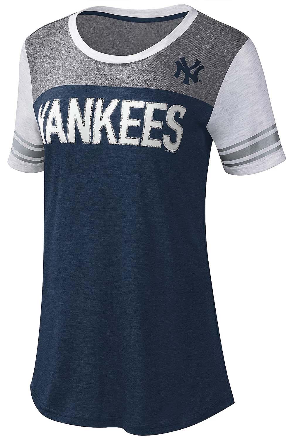 MLB New York Yankees Women's Front Twist Poly Rayon T-Shirt - XS