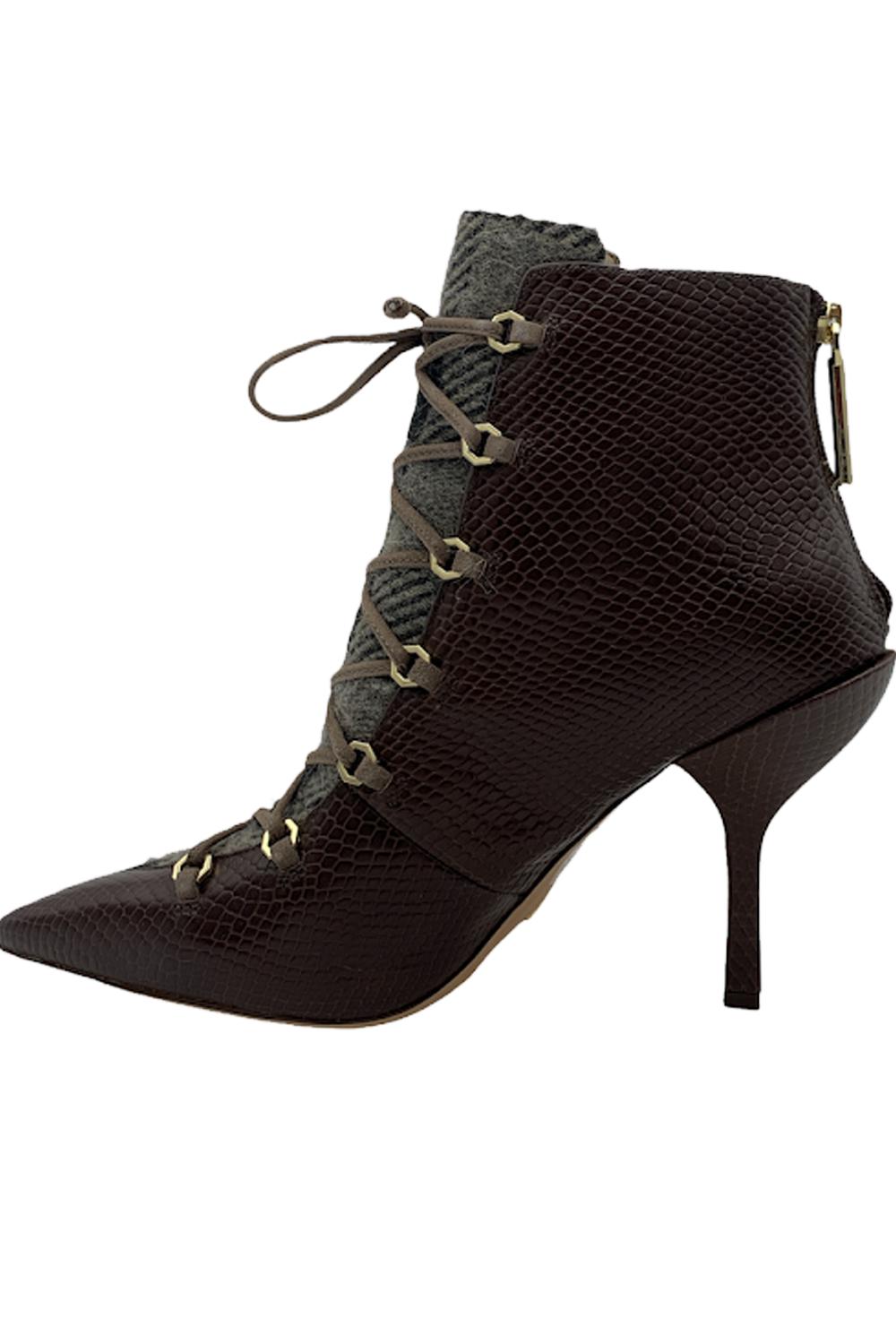 Louise et Cie Leather Lace-Up Ankle Boots Vanida Chestnut