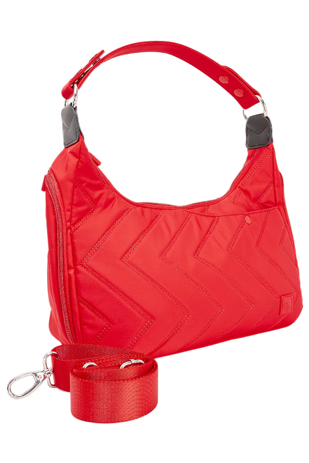 IHKWIP The Zig Zag Quilted Convertible Shoulder Bag Riviera Red