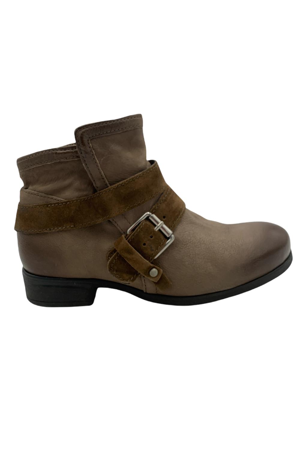 Miz Mooz Side Buckle Leather Ankle Boots