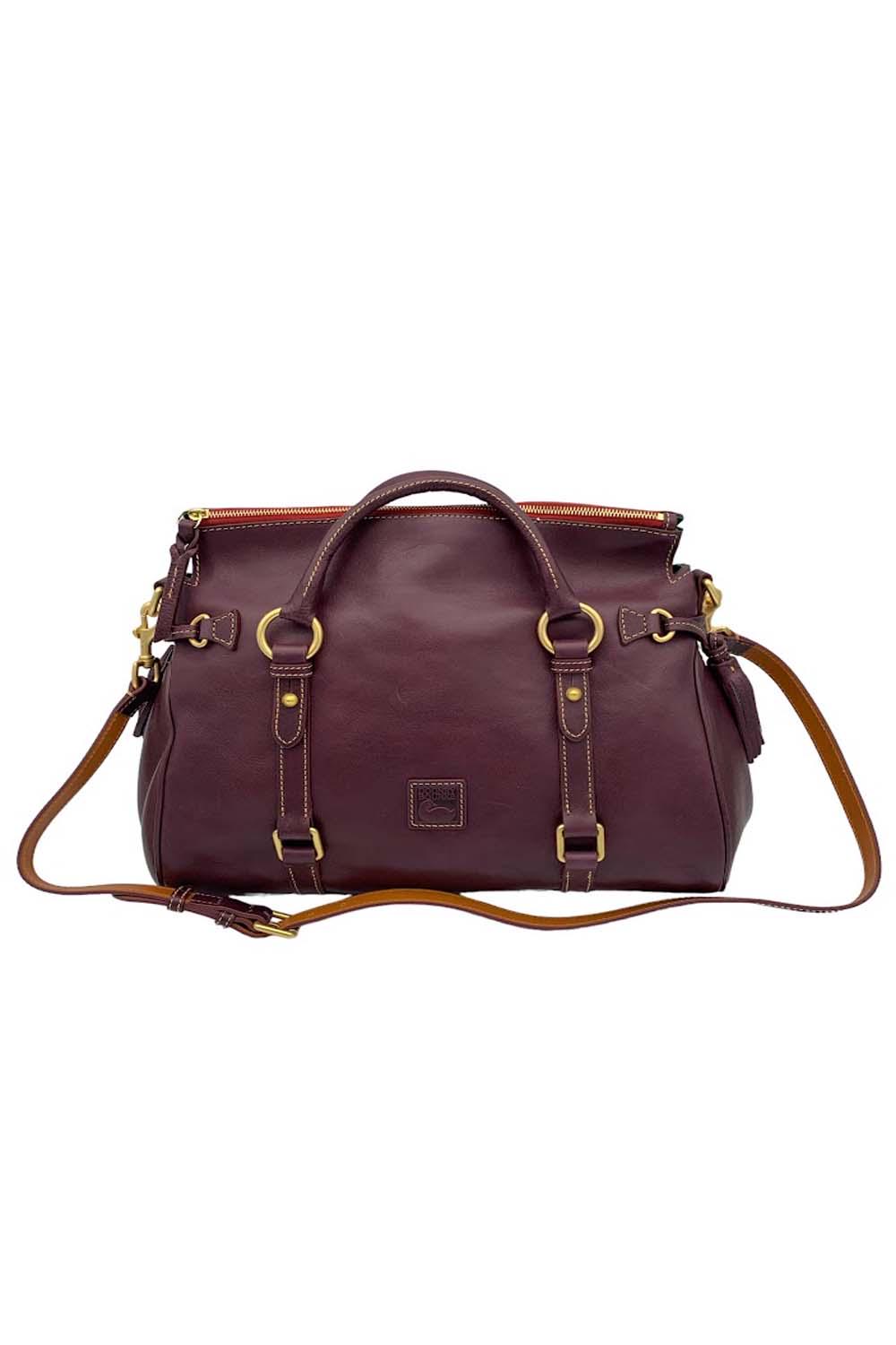 Dooney & Bourke Florentine Leather Satchel Plum Jender