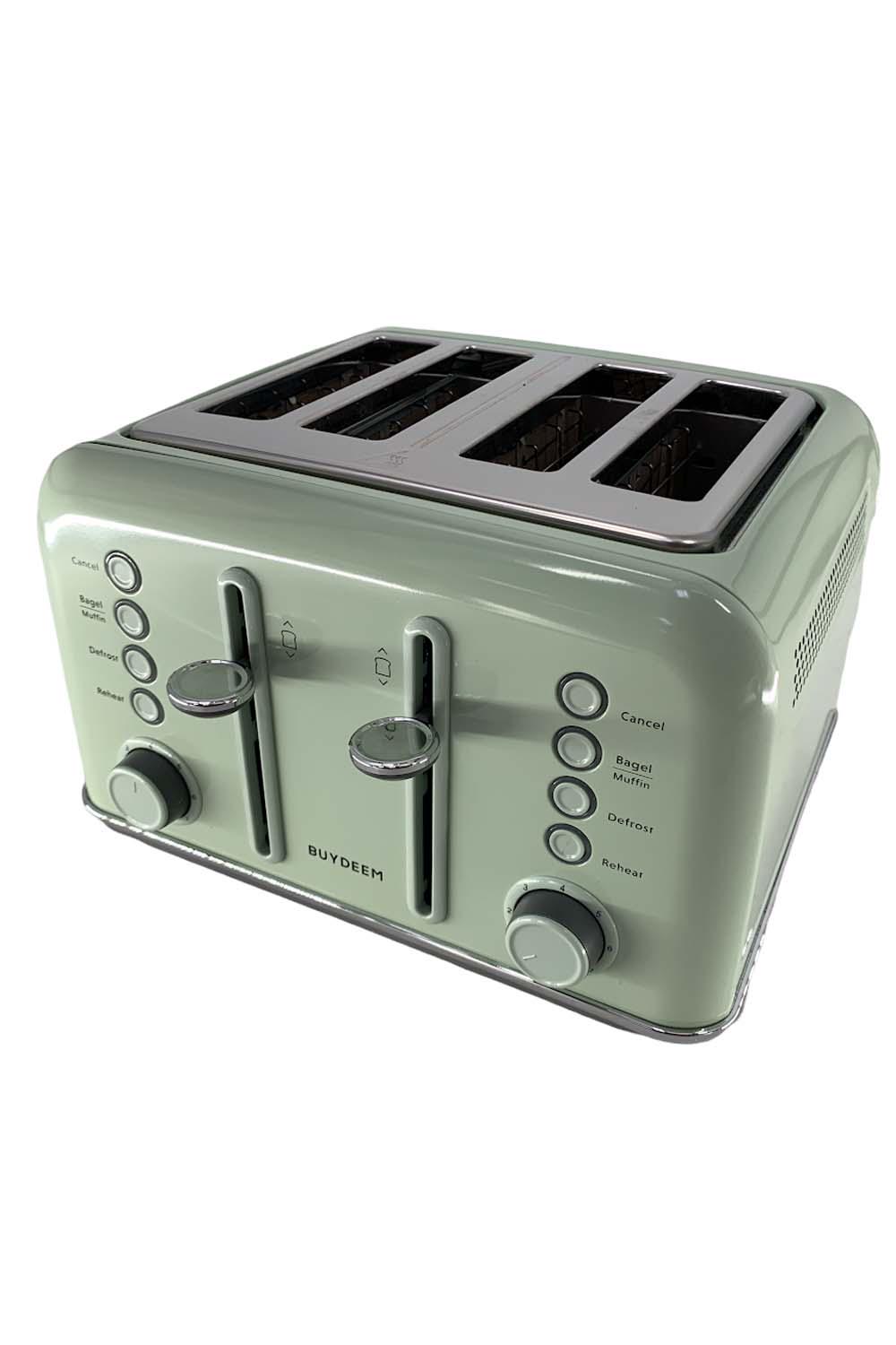 Buydeem 4-Slice Toaster, Cozy Green DT-6B83G