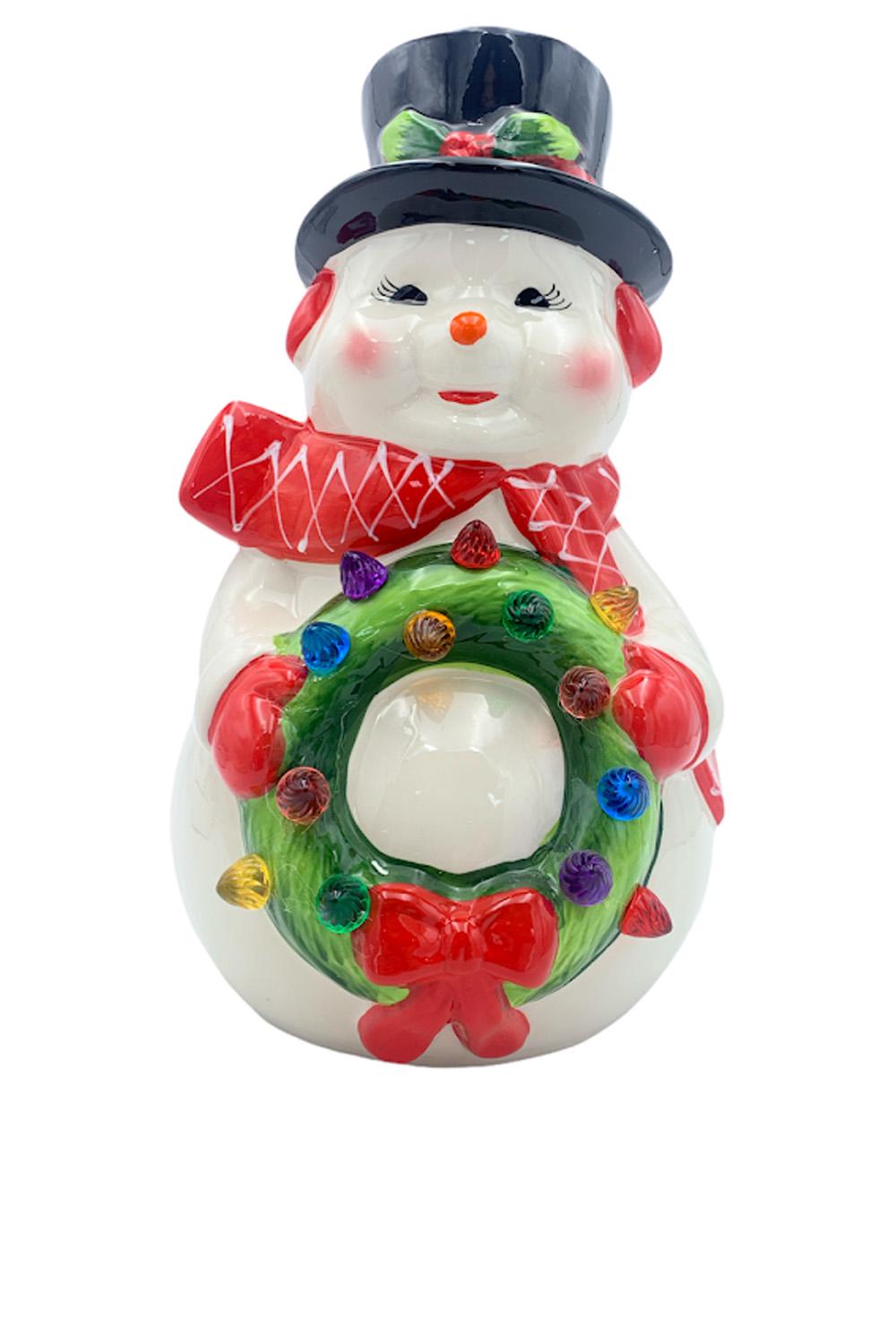 Mr. Christmas Nostalgic Ceramic Tabletop Figure Snowman Jender