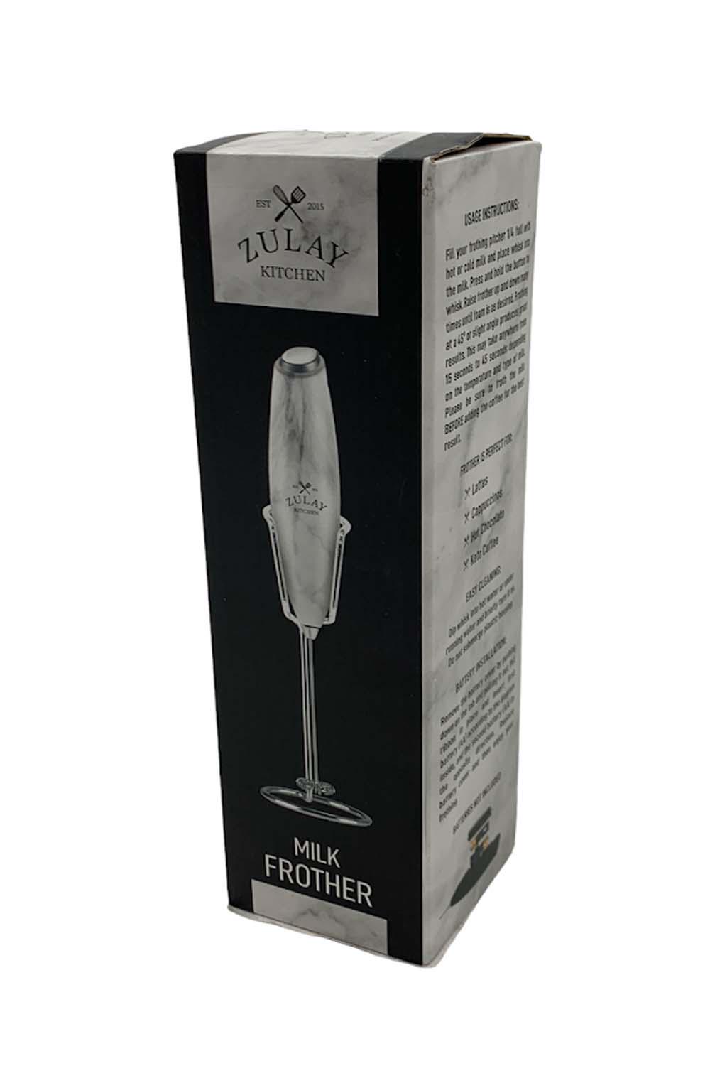 Zulay Kitchen Stainless Steel Handheld Milk Frother