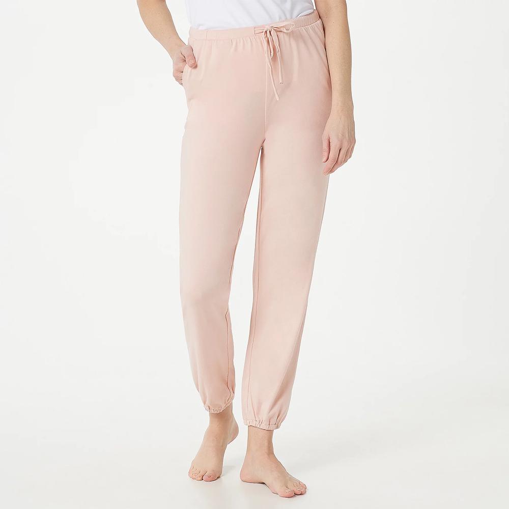 AnyBody Cozy Knit Luxe Pant with Drawstring Waist Pink Sand