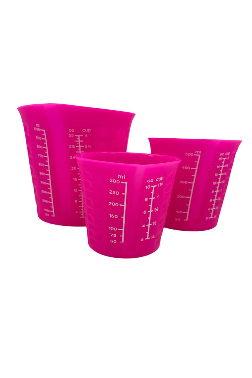 KOCHBLUME 3-Piece Silicone Measuring Cup Set