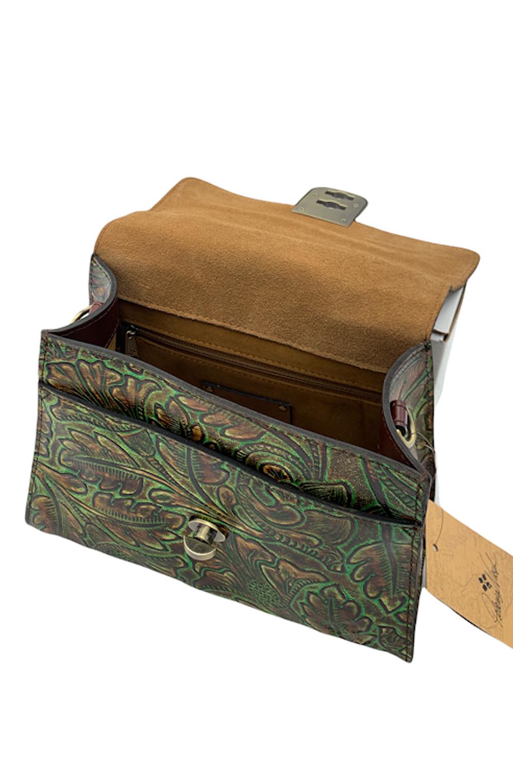 Patricia Nash Leather Chauny Top Handle Satchel Yellow Green Jender