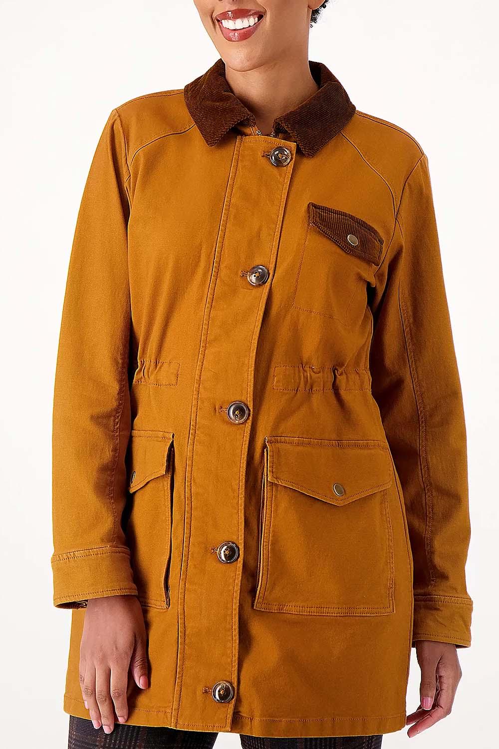 Joan Rivers Field Jacket with Corduroy Trim Ginger Jender