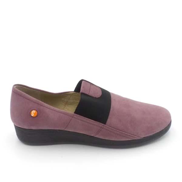 Softinos by FLY London Leather Gored Shoes Amo Purple | Jender