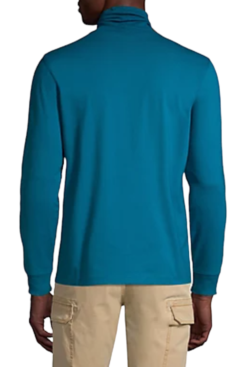 Men's Big & Tall Super-T Mock Turtleneck - Lands' End - Blue - 3xlt